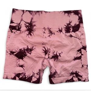 Burgundy Tie-Dye Women's Shorts
